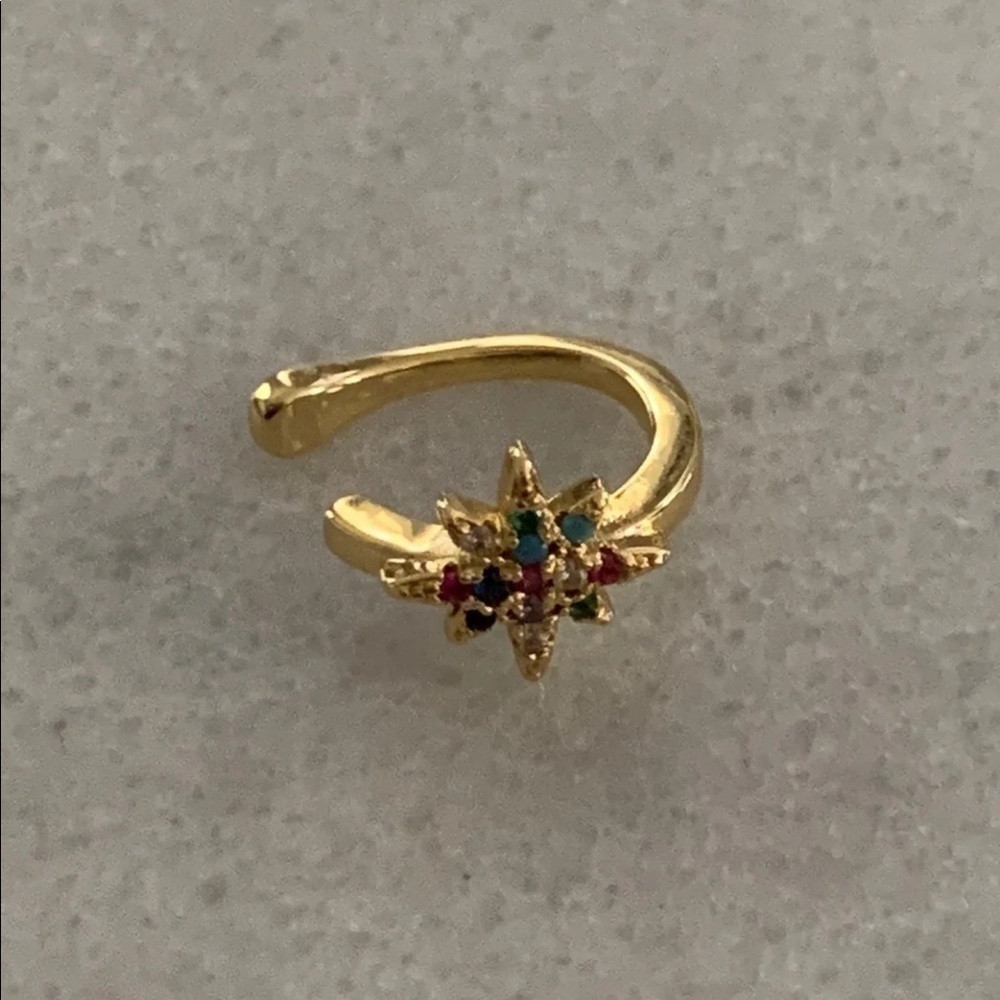 New Drop! Gold Crystal Star Cuff Earring